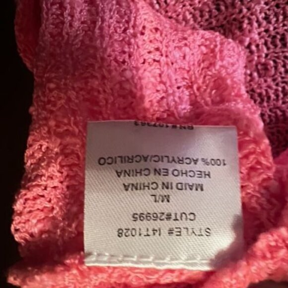 Surely Mine Pink Womens off shoulder crochet long sleeves Sweater M/L - Picture 4 of 5